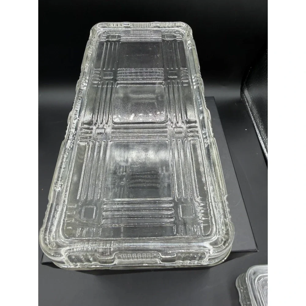 🍇✨ Anchor Hocking Ribbed Clear Glass Refrigerator Dish w/ Lid – Medium Size ✨🍇